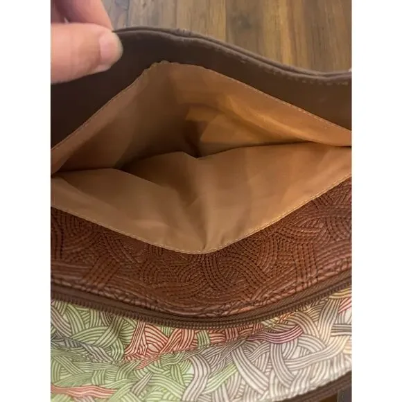 The Sak Brown Two Tone Leather Embossed Shoulder Bag Boho - Picture 5 of 5